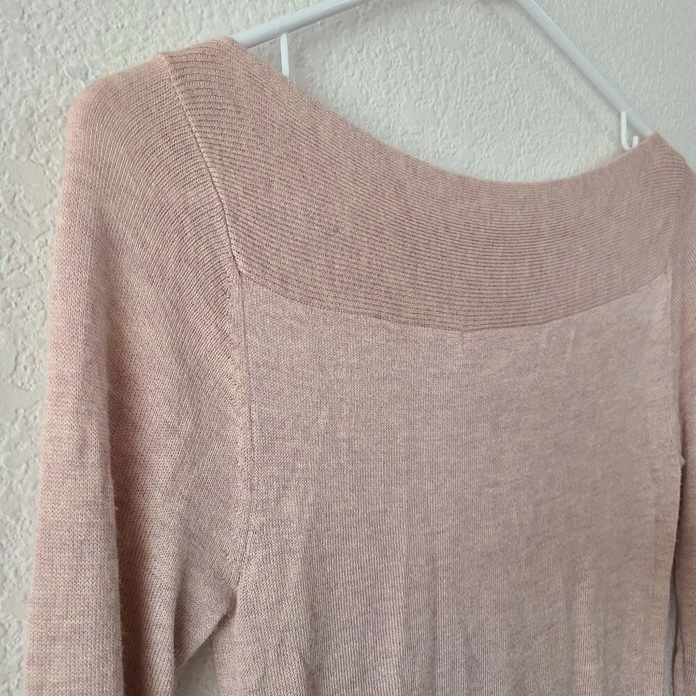 Boston Proper US Size XS Angora Blend Sequin Detail Boatneck 3/4 Sleeve Sweater